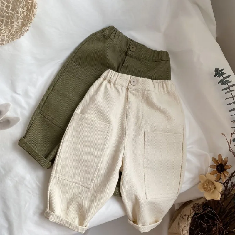Spring Autumn New Kids cargo pants solid color big pockets Boys Trousers fashion Girls loose casual pants
Spring Autumn New Kids cargo pants solid color big pockets Boys Trousers fashion Girls loose casual pants