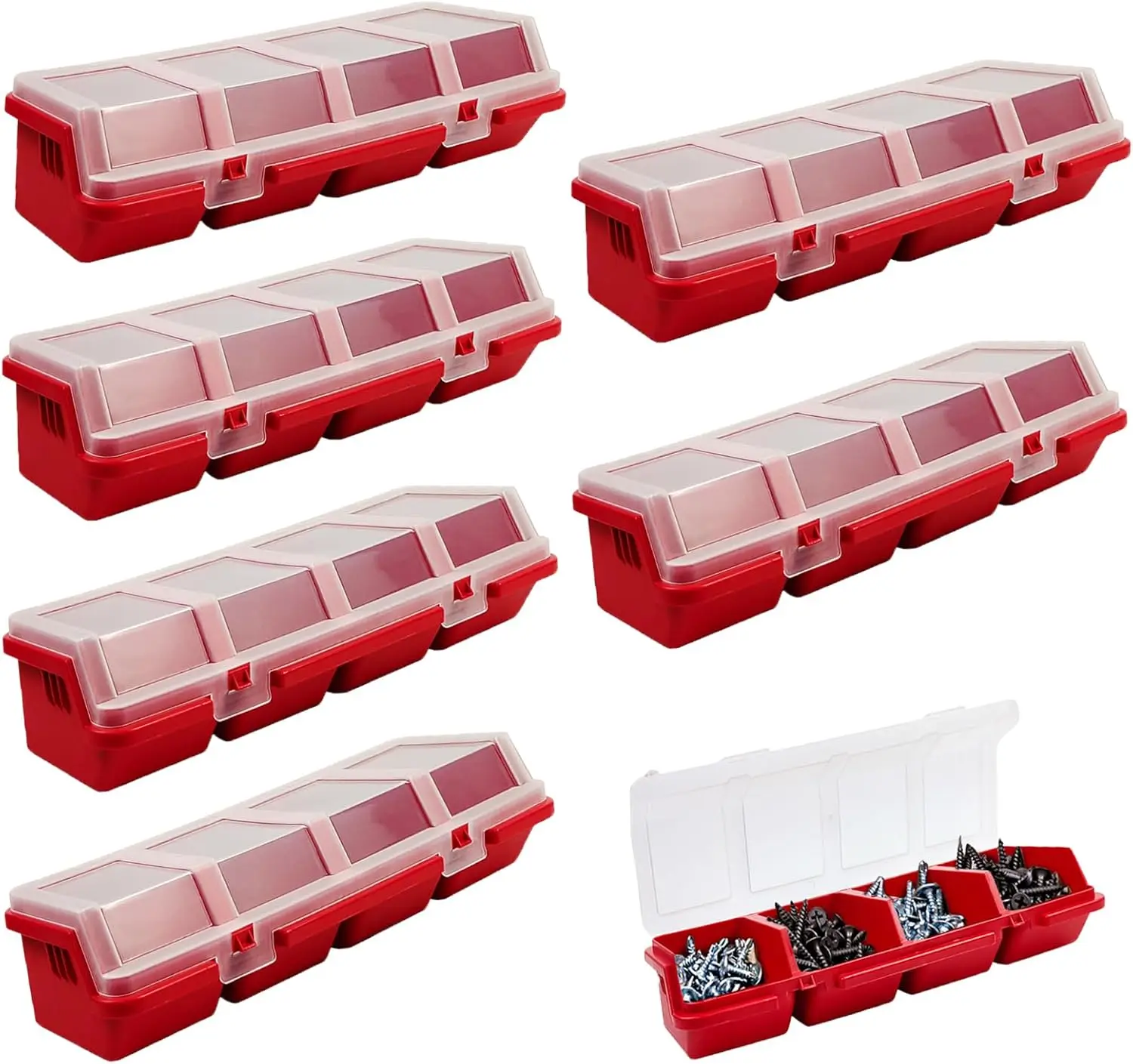 6 Pcs Plastic Screw Organizer Storage Bins with Lids, Stackable Hardware Organizer Box for Garage Nails and Craft Tools, 4
6 Pcs Plastic Screw Organizer Storage Bins with Lids, Stackable Hardware Organizer Box for Garage Nails and Craft Tools, 4