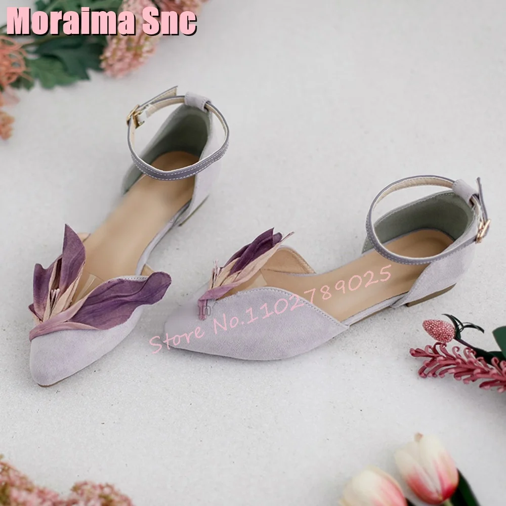 Flower Decor Flat with Shoes Pointed Toe Slip On Ankle Buckle Strap Shoes for Women Summer Fashion Purple Solid Cover Heel Mew
Flower Decor Flat with Shoes Pointed Toe Slip On Ankle Buckle Strap Shoes for Women Summer Fashion Purple Solid Cover Heel Mew
