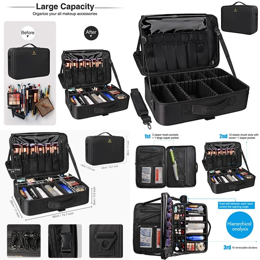 Makeup Case Makeup Bag Professional Train Case 16.5 Inch Travel Cosmetic Organizer Brush Holder Waterproof Makeup Artist Storag
Makeup Case Makeup Bag Professional Train Case 16.5 Inch Travel Cosmetic Organizer Brush Holder Waterproof Makeup Artist Storag