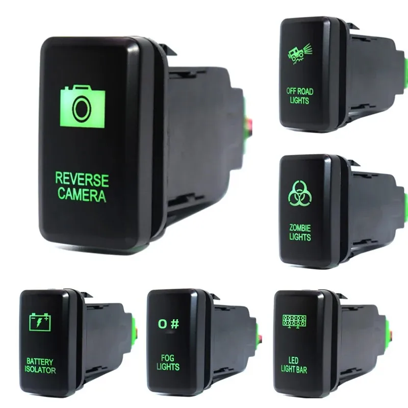 12V ON-OFF Switch Push Button Light Switch with Green LED for Toyota Prado Landcruiser 4Runner Hilux FJ Cruiser - Connector Wire
12V ON-OFF Switch Push Button Light Switch with Green LED for Toyota Prado Landcruiser 4Runner Hilux FJ Cruiser - Connector Wire