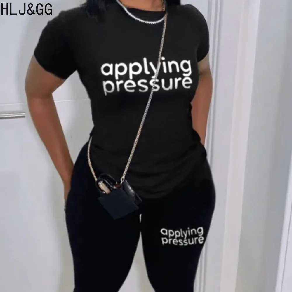 HLJ&GG Spring New Street Style Women Letter Print O Neck Short Sleeve Top+Skinny Pants Two Piece Sets Casual Sporty 2pcs Outfits
HLJ&GG Spring New Street Style Women Letter Print O Neck Short Sleeve Top+Skinny Pants Two Piece Sets Casual Sporty 2pcs Outfits
