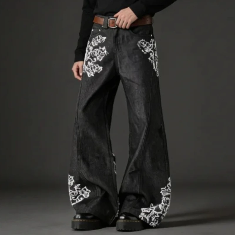 Korean Summer New Floral Embroidery Jeans Men High Street Hip Hop Baggy Gothic Y2K Denim Pants Streetwear Harajuku Flare Unisex
Korean Summer New Floral Embroidery Jeans Men High Street Hip Hop Baggy Gothic Y2K Denim Pants Streetwear Harajuku Flare Unisex