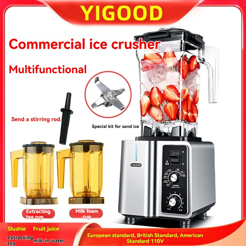 Multifunctional Commercial Ice Crusher Slush Machine Fruit Vegetable Smoothie Maker Tea Extraction Milkshake Frothing Blender
Multifunctional Commercial Ice Crusher Slush Machine Fruit Vegetable Smoothie Maker Tea Extraction Milkshake Frothing Blender