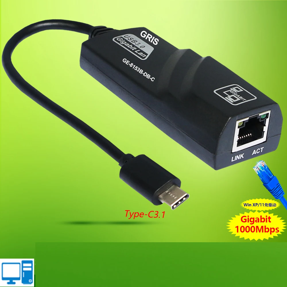 Network Cards 1000Mbps Ethernet Gigabit Adapter USB 3.0 Type-C To RJ45 Network Card Converter Lan Hub for Windows for PC Laptop
Network Cards 1000Mbps Ethernet Gigabit Adapter USB 3.0 Type-C To RJ45 Network Card Converter Lan Hub for Windows for PC Laptop