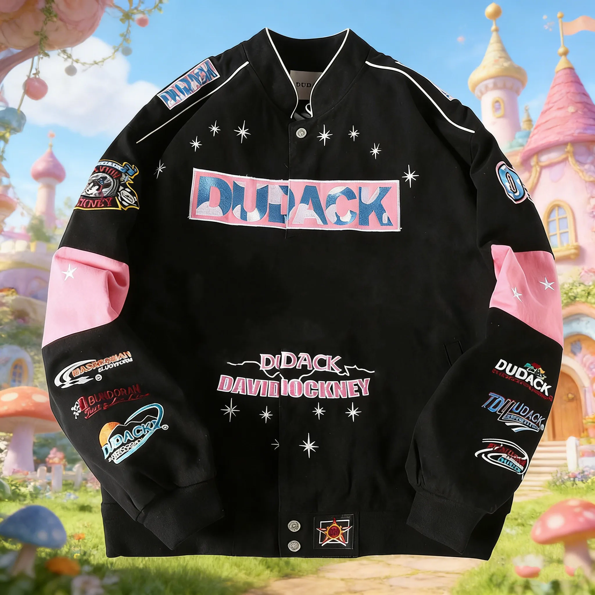 New women's anime cartoon character embroidery casual trend stand up collar heavyweight baseball uniform
New women's anime cartoon character embroidery casual trend stand up collar heavyweight baseball uniform