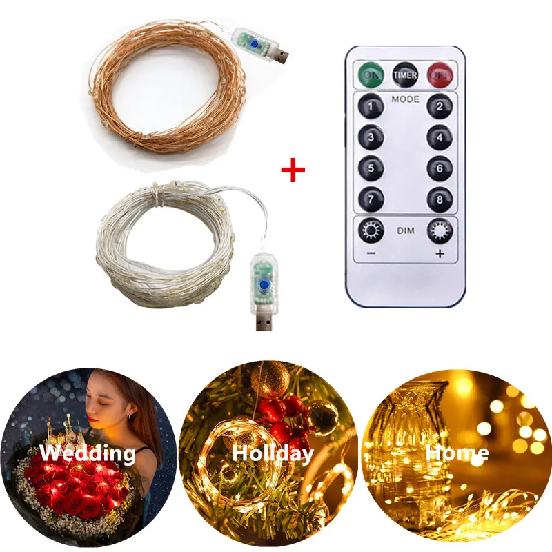 USB Led String Light 2M/5M/10M/20M 8Mode Remote Control Lights Fairy Garlands Wedding Christmas Holiday Decor Lamps New Year
USB Led String Light 2M/5M/10M/20M 8Mode Remote Control Lights Fairy Garlands Wedding Christmas Holiday Decor Lamps New Year