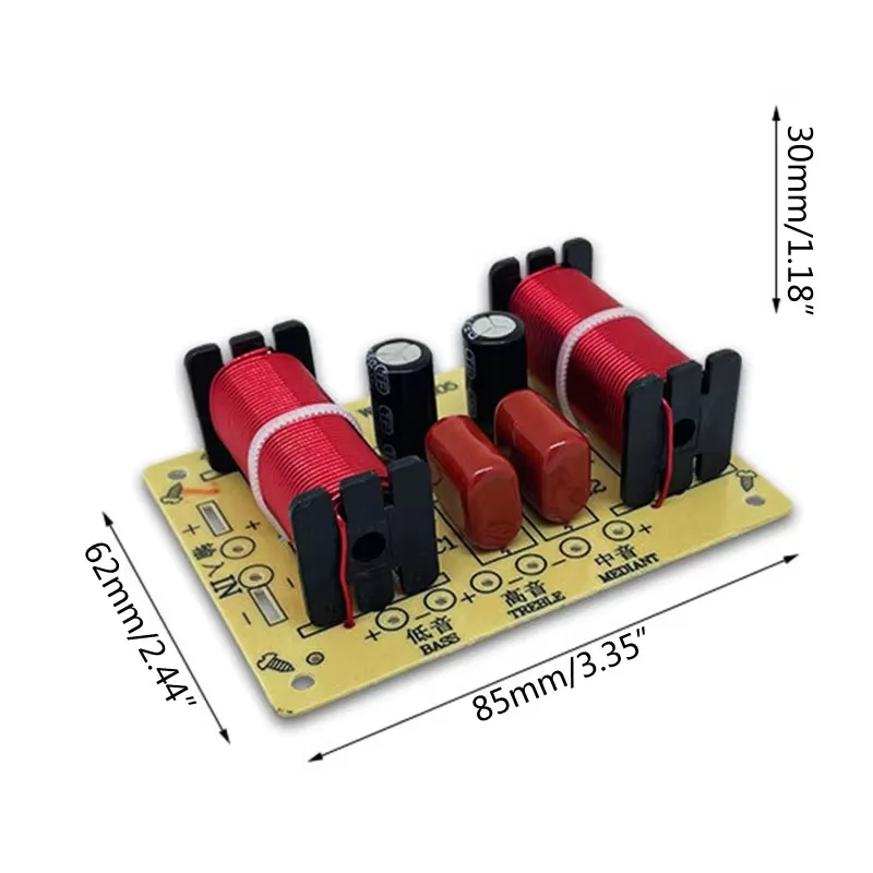 2pcs 3 Way Speaker Crossover Hi Mid Low 3 Channel Audio Frequency Divider for Home Theater Speaker Upgrade
2pcs 3 Way Speaker Crossover Hi Mid Low 3 Channel Audio Frequency Divider for Home Theater Speaker Upgrade