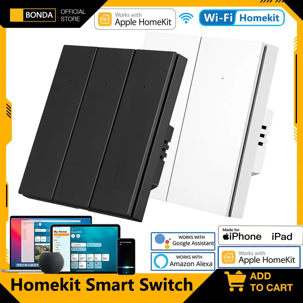 BONDA Button Smart Switch EU Standard Touch Sensor Light Switch Wall Smart Home Siri Voice Control 3-way No Neutral Required Wif
BONDA Button Smart Switch EU Standard Touch Sensor Light Switch Wall Smart Home Siri Voice Control 3-way No Neutral Required Wif