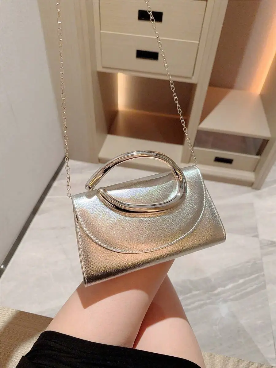 Metallic Mini Clutch Bag With Chain Strap For Women Evening Party Wedding
Metallic Mini Clutch Bag With Chain Strap For Women Evening Party Wedding