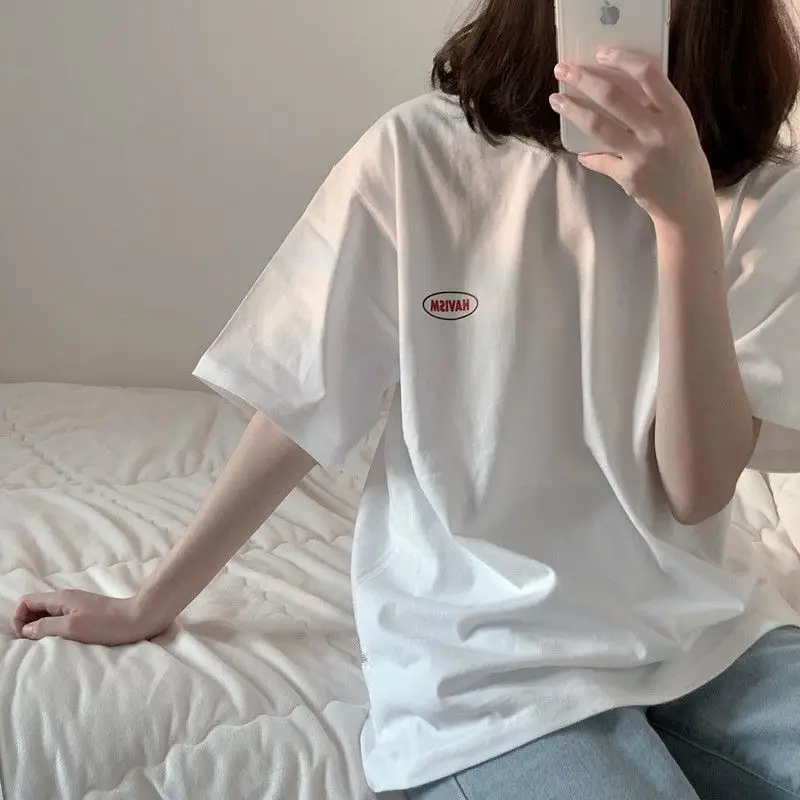 Harajuku Simplicity Loose T Shirts Summer New Short Sleeve O-neck Letter Printing Korean Tops Tees Casual Fashion Women Clothing
Harajuku Simplicity Loose T Shirts Summer New Short Sleeve O-neck Letter Printing Korean Tops Tees Casual Fashion Women Clothing