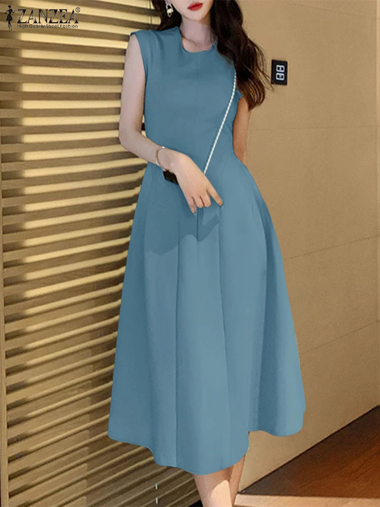 2025 ZANZEA Women Fashion A Line Dress Summer Sleeveless Work OL Sundress 2025 Stylish Party Vestidos Casual O Neck Midi Dresses
2025 ZANZEA Women Fashion A Line Dress Summer Sleeveless Work OL Sundress 2025 Stylish Party Vestidos Casual O Neck Midi Dresses