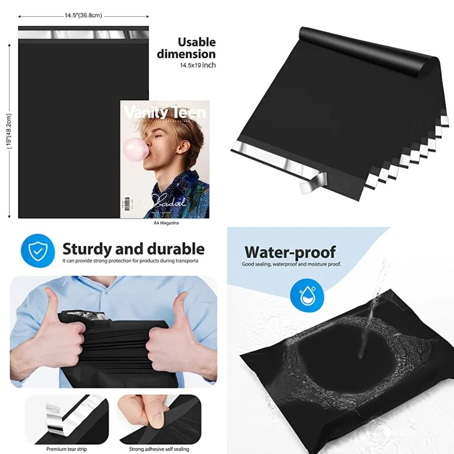 Poly Mailers 14.5x19 Inch 50 Pcs, Waterproof Shipping Bags for Clothing, Strong Adhensive Shipping Envelopes for Small Business
Poly Mailers 14.5x19 Inch 50 Pcs, Waterproof Shipping Bags for Clothing, Strong Adhensive Shipping Envelopes for Small Business
