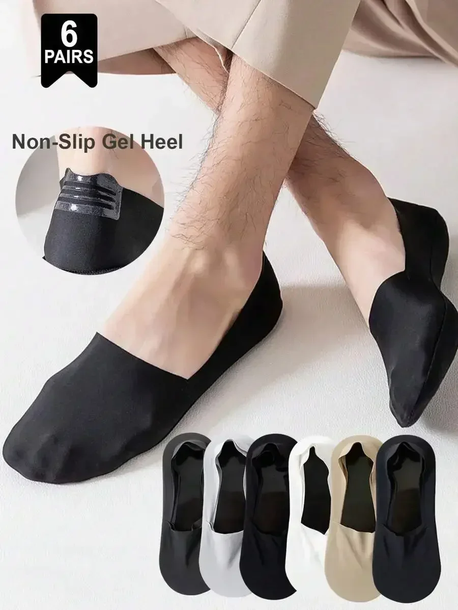 1/3/6 Pairs Men's Solid Bottom Breathable Solf Nylon Upper Low Cut Invisilbe No Show Socks With Non-Slip Gel At Heel
1/3/6 Pairs Men's Solid Bottom Breathable Solf Nylon Upper Low Cut Invisilbe No Show Socks With Non-Slip Gel At Heel