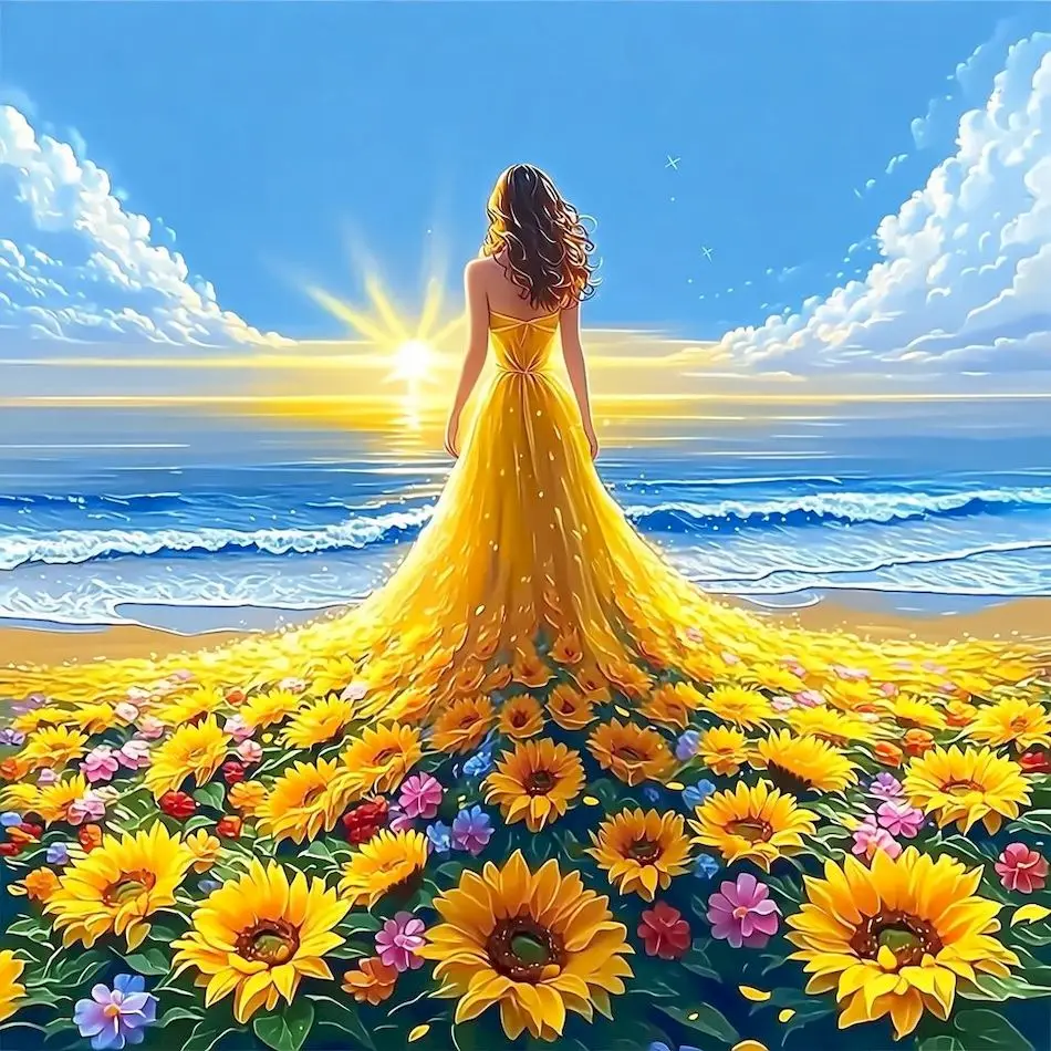 GATYZTORY 5D DIY Diamond Painting Complete Kit Sunflower Woman's Back to the Sun Rhinestones Diamond Embroidery Crystal Wall Art
GATYZTORY 5D DIY Diamond Painting Complete Kit Sunflower Woman's Back to the Sun Rhinestones Diamond Embroidery Crystal Wall Art