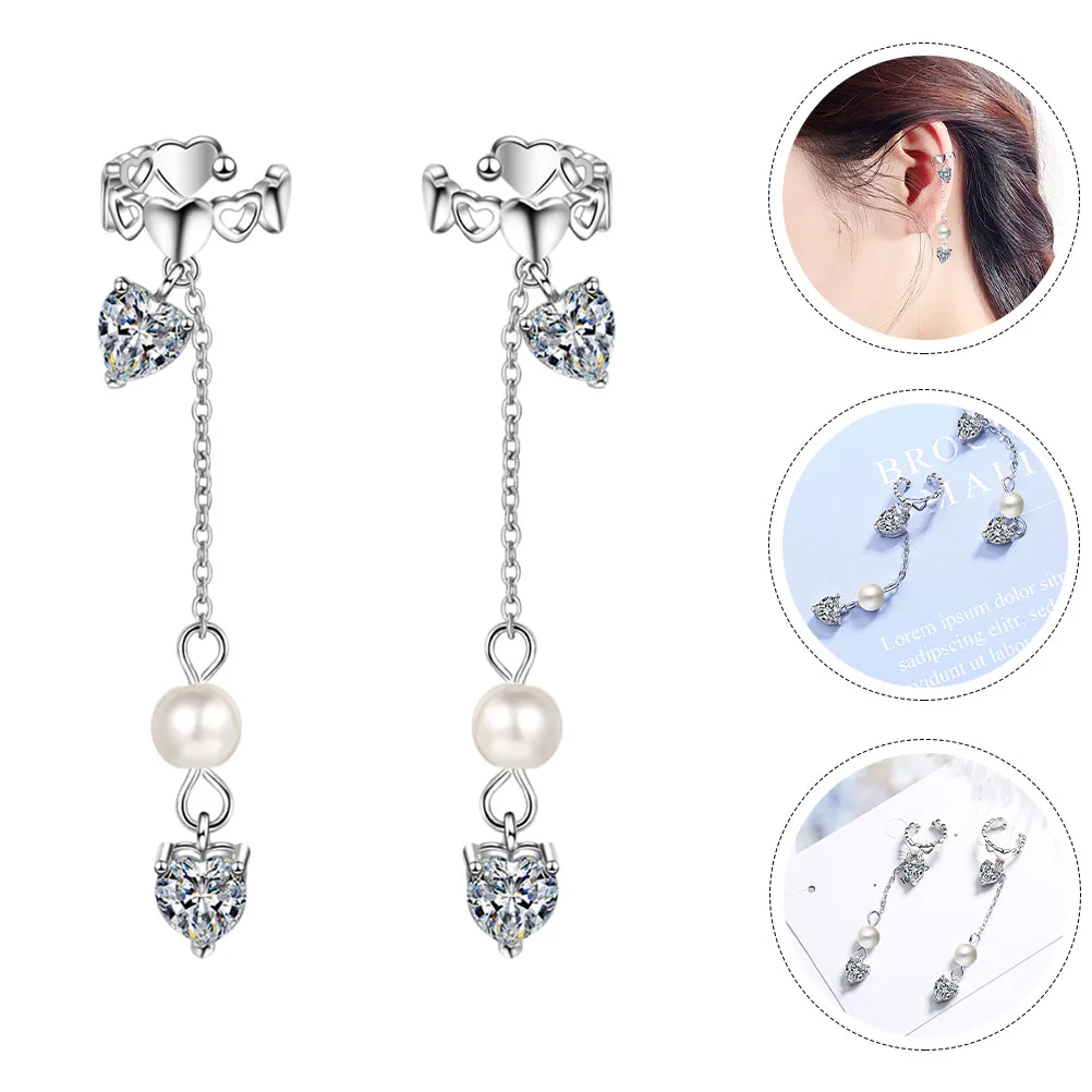 1 Pair Ear Cuffs Non Piercing Clip On Pearl Heart Design Lightweight Fashionable Tassel Statement Jewelry Wedding Halloween Club
1 Pair Ear Cuffs Non Piercing Clip On Pearl Heart Design Lightweight Fashionable Tassel Statement Jewelry Wedding Halloween Club