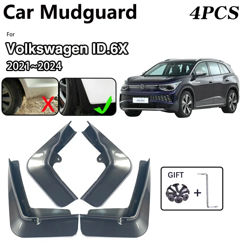Car Baking Paint MudFlaps For VW Volkswagen ID.6X ID6X Accessories 2021~2024 Mud Flap Guard Splash Front Wheel Fender Mudguards
Car Baking Paint MudFlaps For VW Volkswagen ID.6X ID6X Accessories 2021~2024 Mud Flap Guard Splash Front Wheel Fender Mudguards