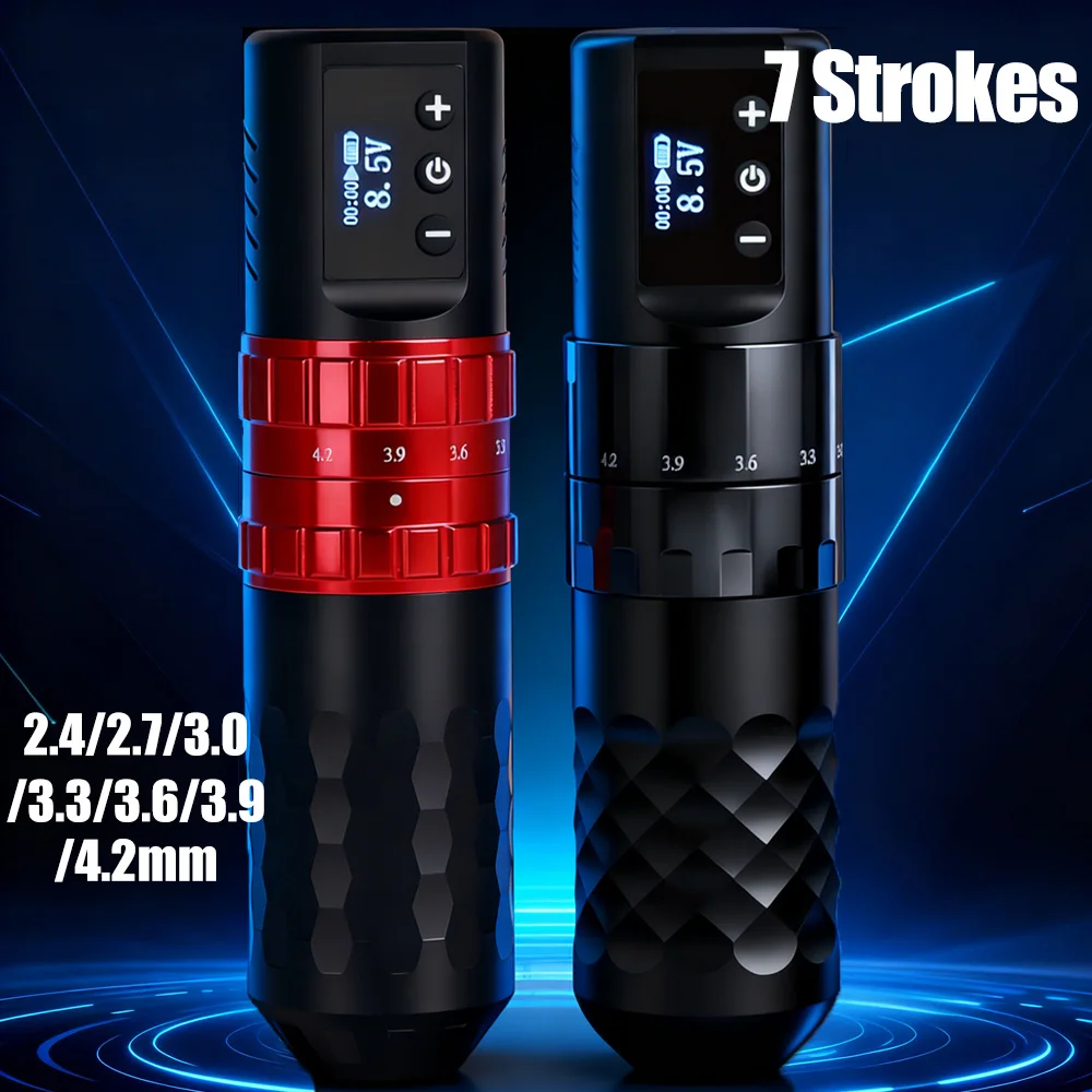 Professional Wireless Tattoo Pen 7 Strokes Adjustable Rotaty Battery Pen Machine with 2 Batteries for Body Art Tattoo Artists
Professional Wireless Tattoo Pen 7 Strokes Adjustable Rotaty Battery Pen Machine with 2 Batteries for Body Art Tattoo Artists