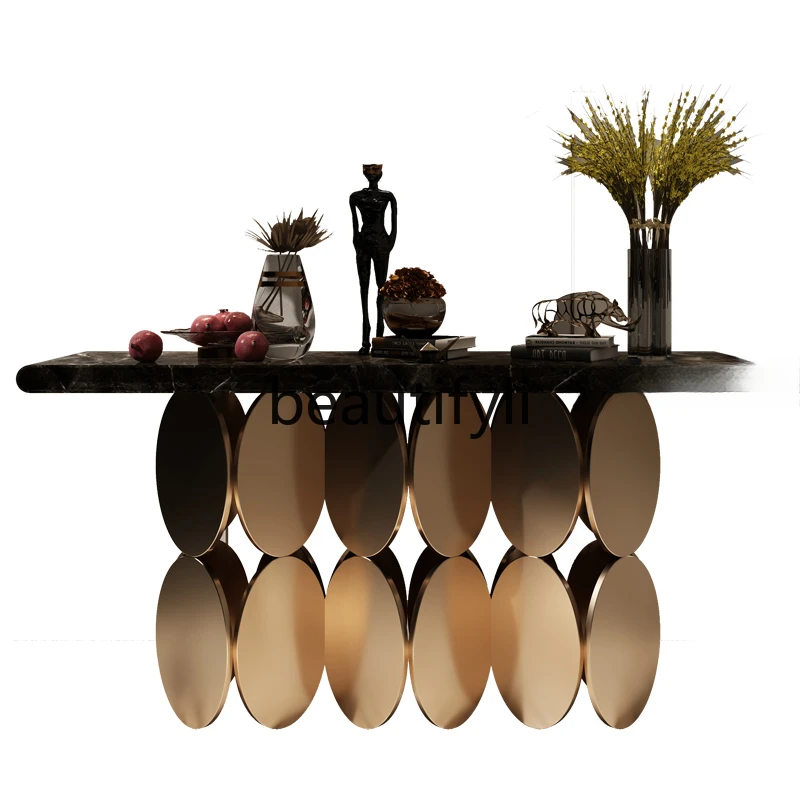 Light luxury entrance table, marble entrance table against the wall, modern simple view table after entering the entrance hall
Light luxury entrance table, marble entrance table against the wall, modern simple view table after entering the entrance hall
