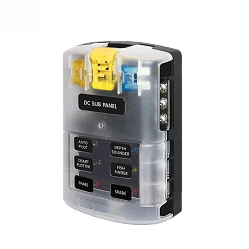 5pcs Blue Sea Systems 5025 ST Blade Fuse Block 6 Circuit with Ground and Cover
5pcs Blue Sea Systems 5025 ST Blade Fuse Block 6 Circuit with Ground and Cover