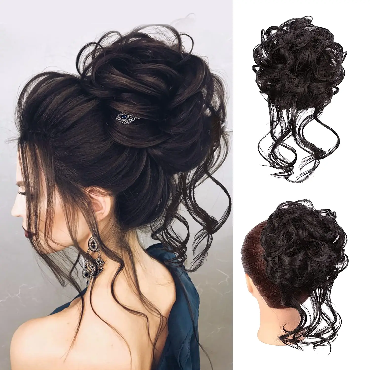 Messy Hair Bun Scrunchies for Women Tousled Updo Bun Synthetic Wavy Curly Chignon Ponytail Hairpiece for Women Daily Wear
Messy Hair Bun Scrunchies for Women Tousled Updo Bun Synthetic Wavy Curly Chignon Ponytail Hairpiece for Women Daily Wear