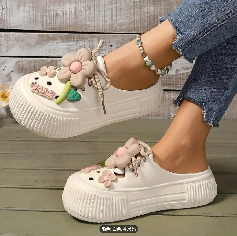 2025 Summer Women Slippers Cute DIY Flower Platform Sandals Casual Indoor Outdoor Clogs Beach Slides Female Home Garden Shoes
2025 Summer Women Slippers Cute DIY Flower Platform Sandals Casual Indoor Outdoor Clogs Beach Slides Female Home Garden Shoes