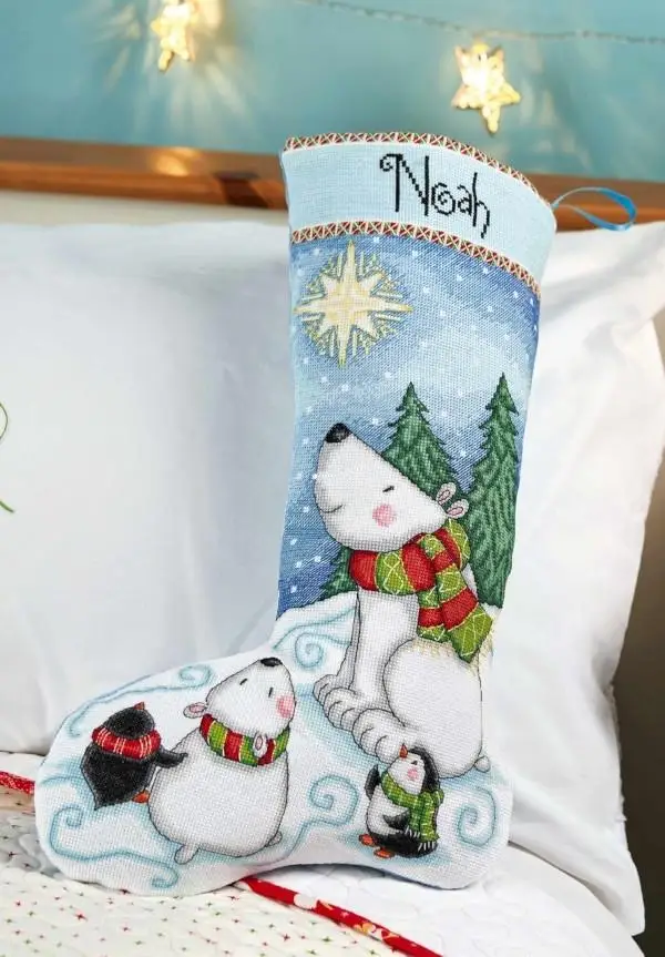 Polar Bear and Penguin Christmas Socks 37-58 Needlework Kit Cross Stich Set DIY Kits Cross-stitch Embroidery Set Stitch Kit
Polar Bear and Penguin Christmas Socks 37-58 Needlework Kit Cross Stich Set DIY Kits Cross-stitch Embroidery Set Stitch Kit