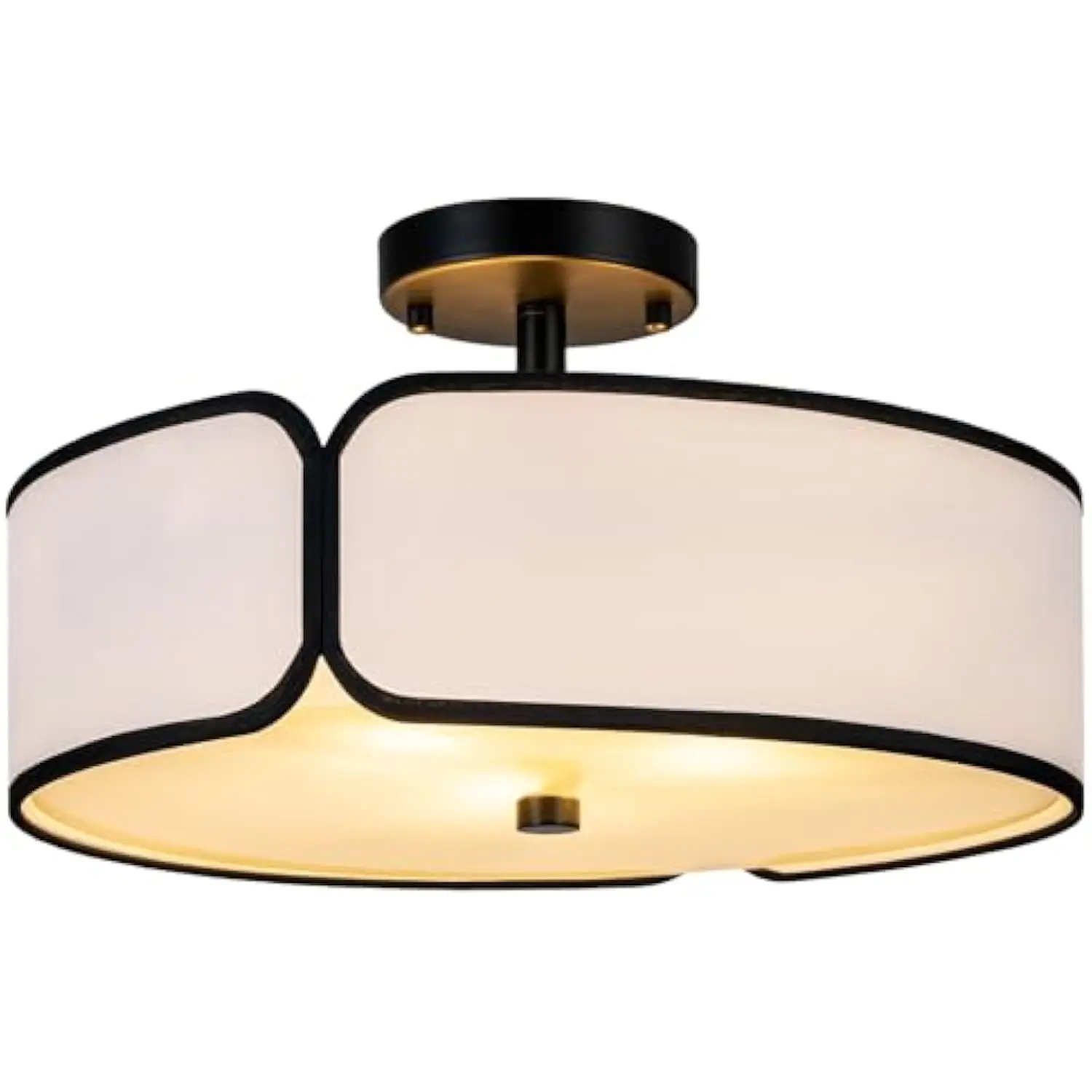 16 Semi Flush Mount Ceiling Light - 3 Lights Drum Light Fixture with Black Border White Fabric Shade, Farmhouse Close to Ceilin
16 Semi Flush Mount Ceiling Light - 3 Lights Drum Light Fixture with Black Border White Fabric Shade, Farmhouse Close to Ceilin