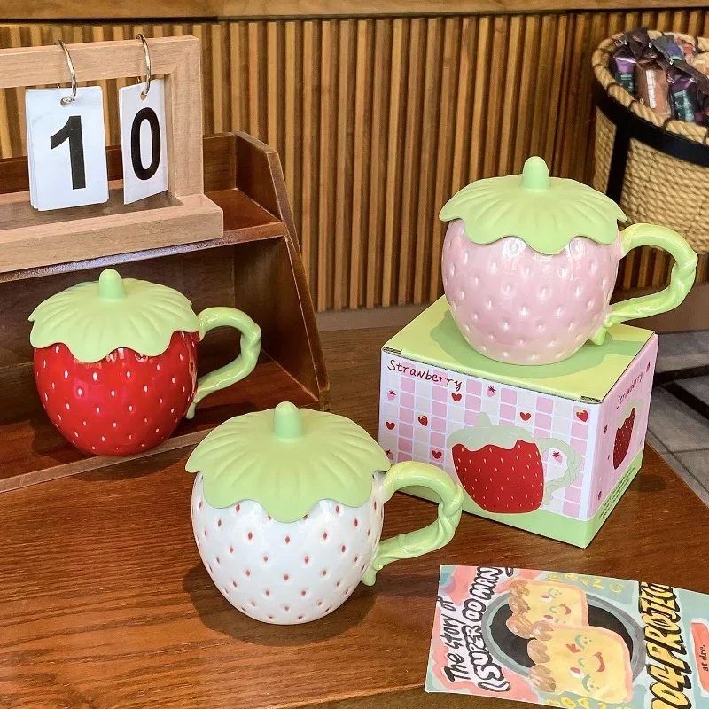 Creative Ceramic Red Strawberry Coffee Cup with Lid 380ml Fruit Mug Delicate Afternoon Tea Floral Cup Home Breakfast Milk Mug
Creative Ceramic Red Strawberry Coffee Cup with Lid 380ml Fruit Mug Delicate Afternoon Tea Floral Cup Home Breakfast Milk Mug