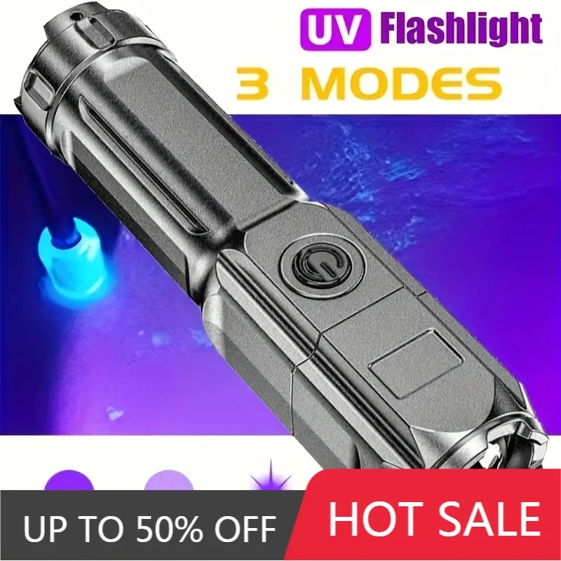 Portable UV Flashlight UV395NM Zoomable ABS Torch 3 Modes Camping Ultraviolet Flashlights For Pet Stacks Fluorescent Detection
Portable UV Flashlight UV395NM Zoomable ABS Torch 3 Modes Camping Ultraviolet Flashlights For Pet Stacks Fluorescent Detection