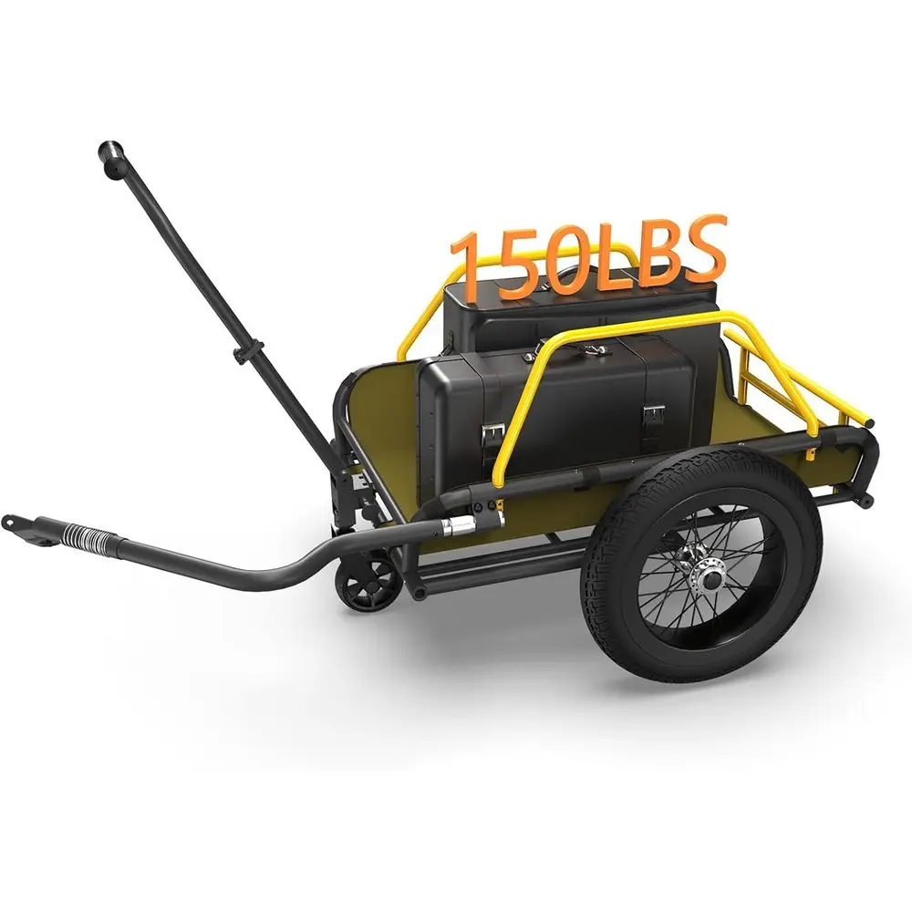 Sturdy 3-in-1 Bike Trailer, 150 lbs Capacity, 360° Swivel Wheels, Foldable for Camping, Grocery, and Travel
Sturdy 3-in-1 Bike Trailer, 150 lbs Capacity, 360° Swivel Wheels, Foldable for Camping, Grocery, and Travel