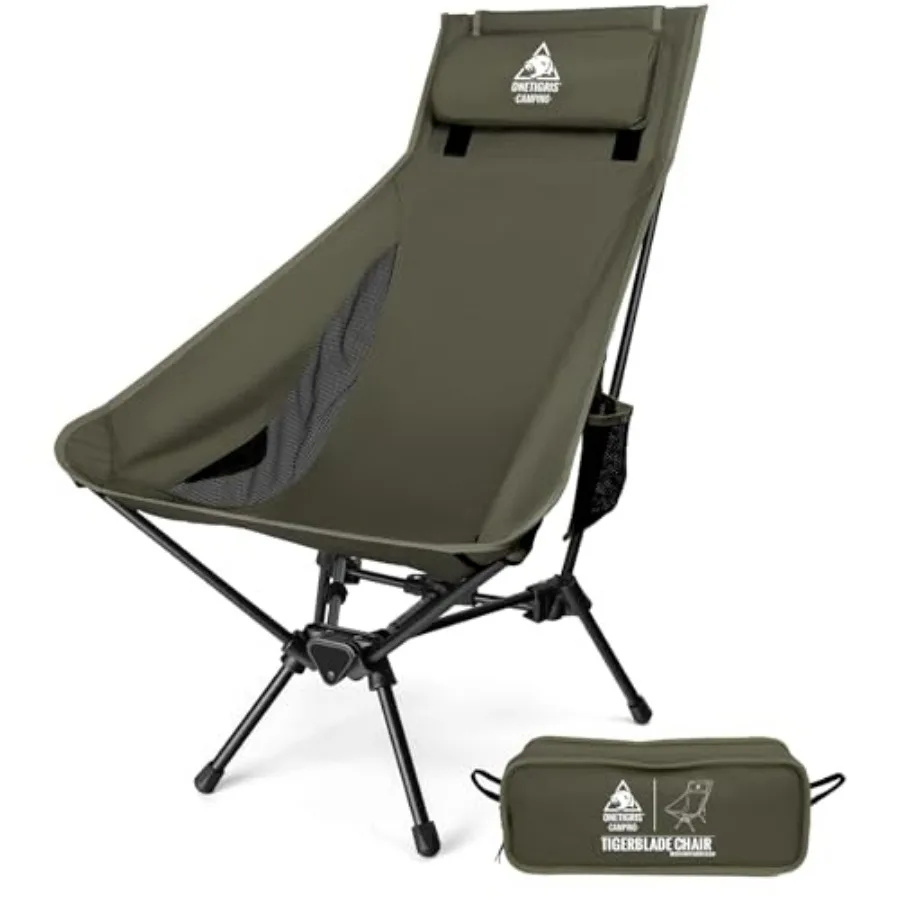 Tigerblade High Back Camping Chair with Pillow Design Comfortable Widened Seat Folding Chair
Tigerblade High Back Camping Chair with Pillow Design Comfortable Widened Seat Folding Chair