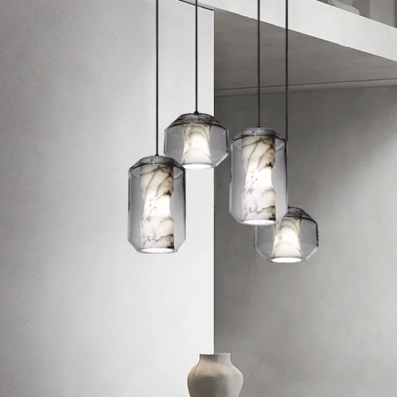 SANDYHA Modern Marble Glass LED Pendant Light Hanging Lamp for Bedroom Dining Table Bar Stone Ceiling Chandelier Bedside Decor
SANDYHA Modern Marble Glass LED Pendant Light Hanging Lamp for Bedroom Dining Table Bar Stone Ceiling Chandelier Bedside Decor