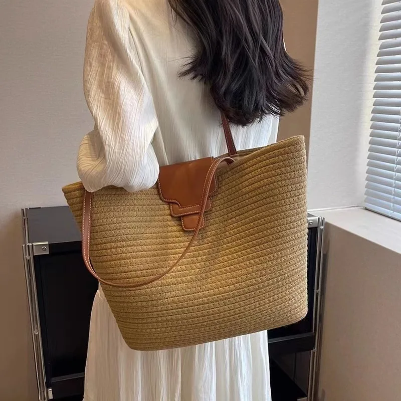 2025South Large Capacity Cotton Thread New Versatile Grass Woven Beach Vacation Bag, Simple Women's Bag
2025South Large Capacity Cotton Thread New Versatile Grass Woven Beach Vacation Bag, Simple Women's Bag
