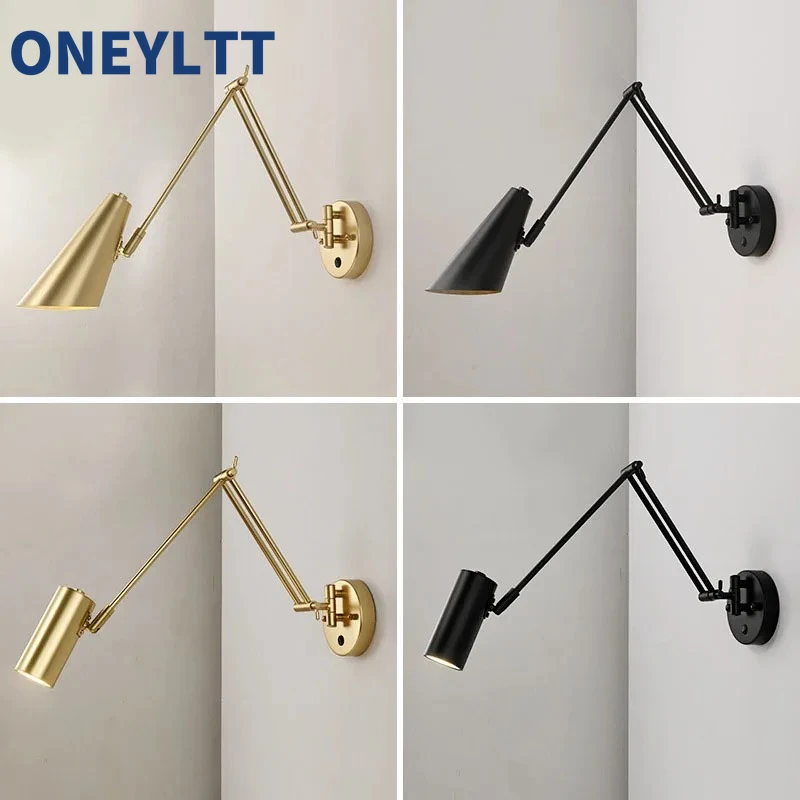 Bedroom bedside wall lamp, reading and eye protection study, Nordic style with switch, rotating and foldable retro long arm lamp
Bedroom bedside wall lamp, reading and eye protection study, Nordic style with switch, rotating and foldable retro long arm lamp