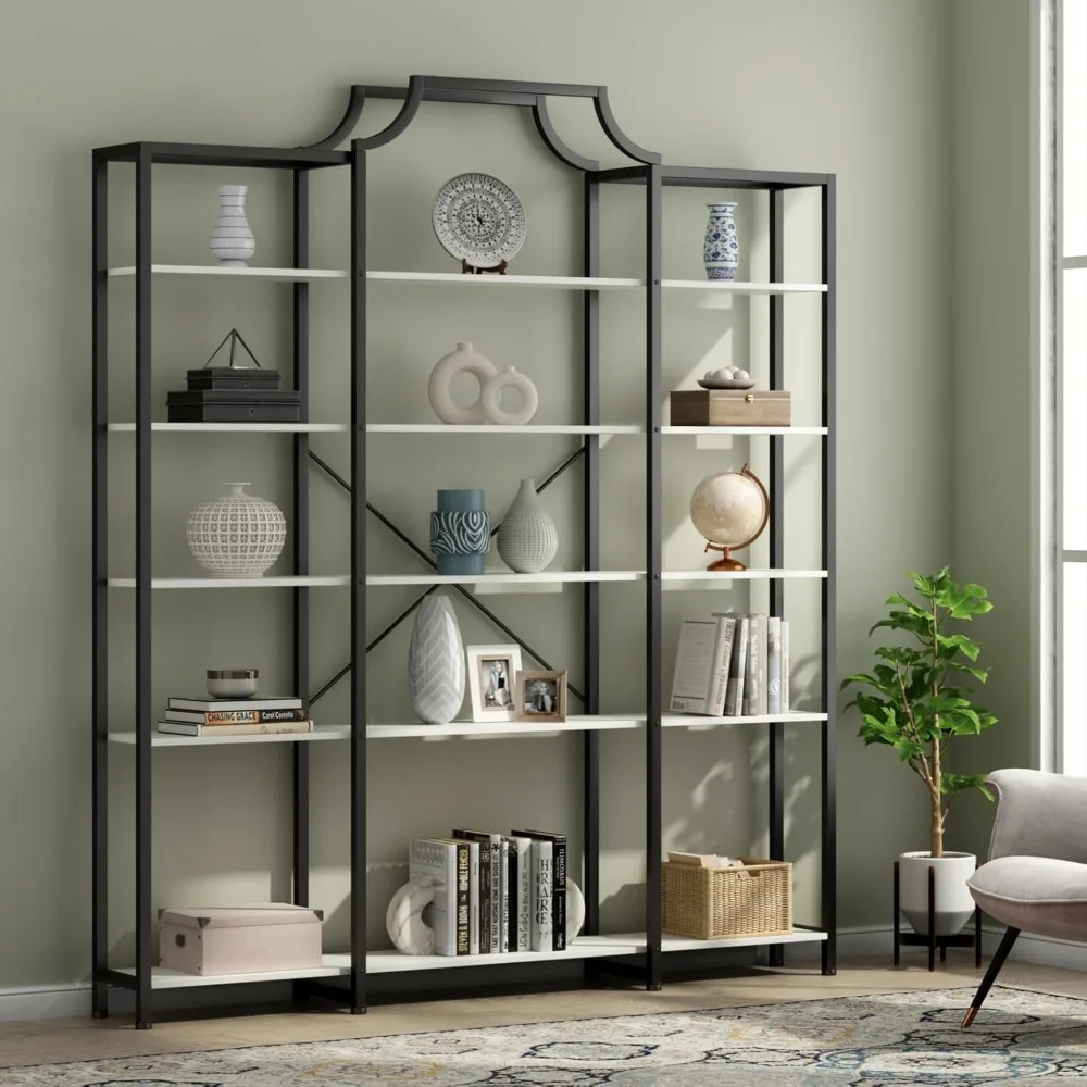 Triple Wide 5-Tier Bookshelf, 70.87" L x 79.13" H Extra Large Bookcase, Tall Open Etagere Display Shelf with Metal Frame, Freest
Triple Wide 5-Tier Bookshelf, 70.87" L x 79.13" H Extra Large Bookcase, Tall Open Etagere Display Shelf with Metal Frame, Freest