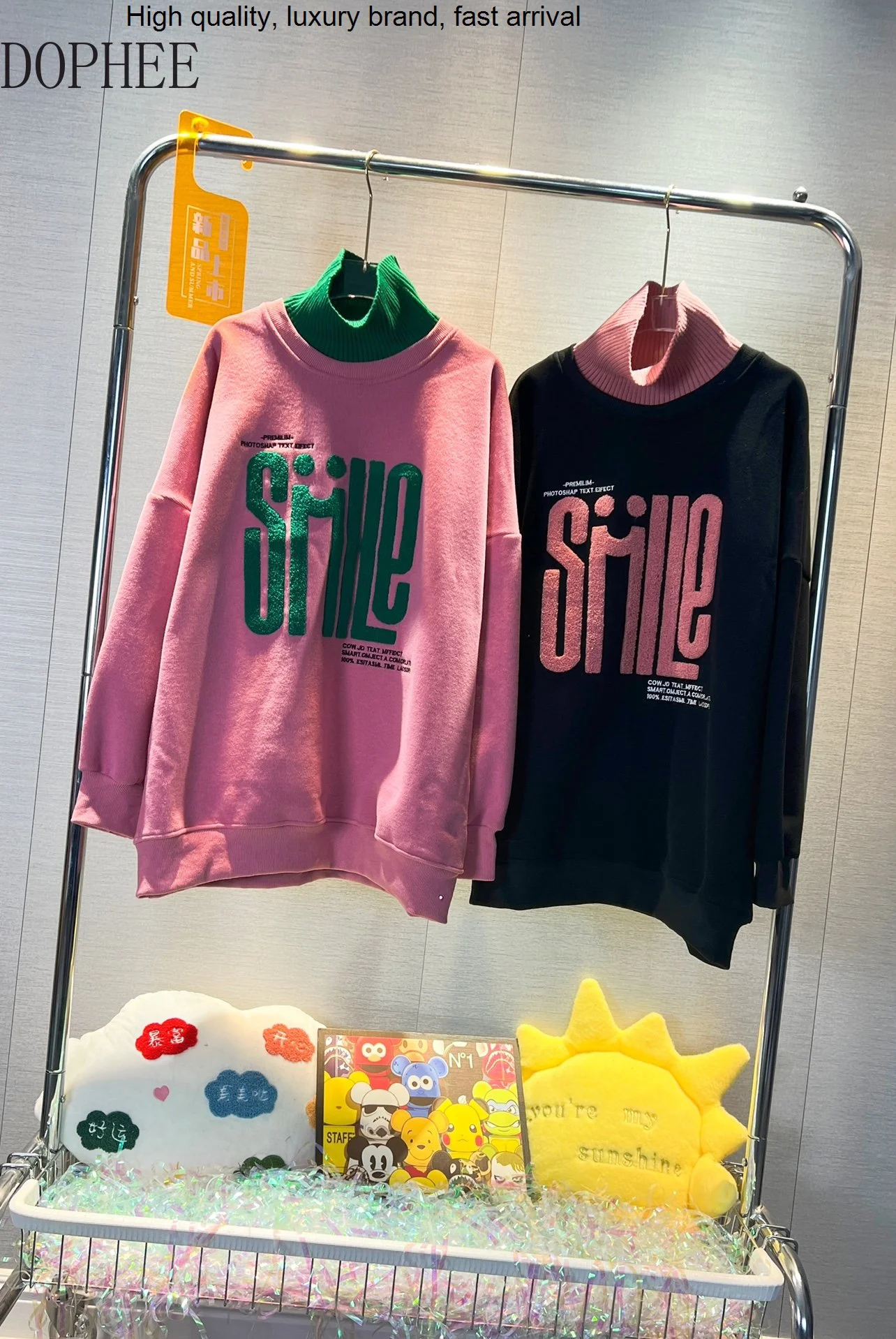 Fleece High Collar Sweatshirt for Women 2023 New Winter Mid-long Letters All-match Pullovers Top Streetwear Long Sleeve Hoodies
Fleece High Collar Sweatshirt for Women 2023 New Winter Mid-long Letters All-match Pullovers Top Streetwear Long Sleeve Hoodies