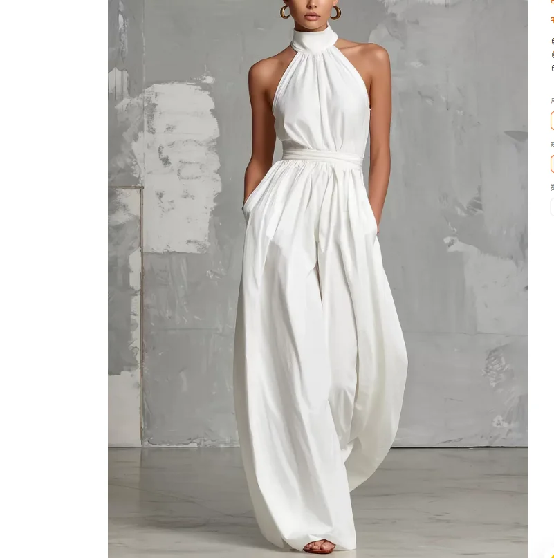 European and American style fashionable and elegant waist-cinching pleated one-piece pants
European and American style fashionable and elegant waist-cinching pleated one-piece pants
