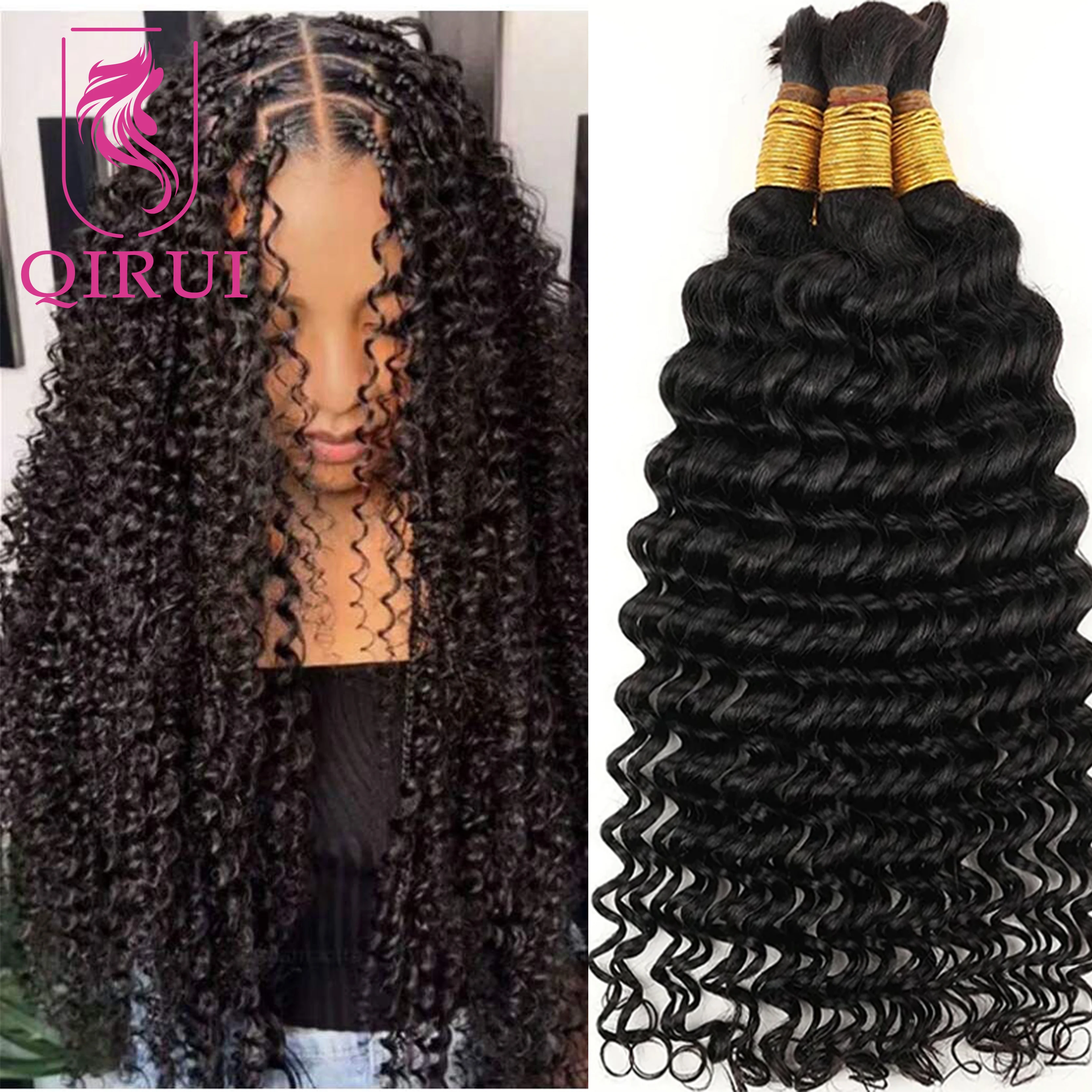 Bulk Human Hair For Braiding Deep Wave Bulk Human Hair For Boho Braids Knotless Twists Wholesale Bundles Extensions Color 4
Bulk Human Hair For Braiding Deep Wave Bulk Human Hair For Boho Braids Knotless Twists Wholesale Bundles Extensions Color 4