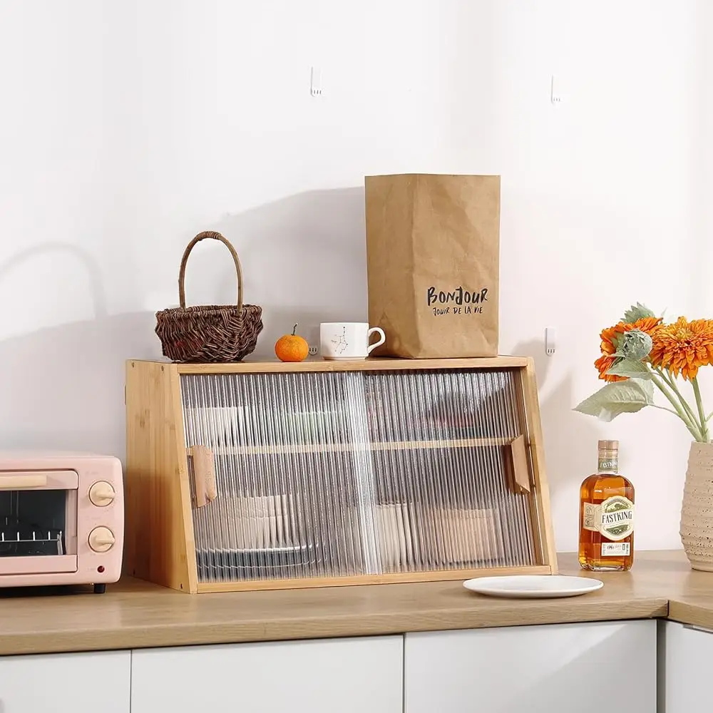 Wooden Kitchen Sideboard, Small Bamboo Countertop Organizer, Cupboard, Wall Cabinet With 2 Glass Sliding Door, Counter Cabinet
Wooden Kitchen Sideboard, Small Bamboo Countertop Organizer, Cupboard, Wall Cabinet With 2 Glass Sliding Door, Counter Cabinet