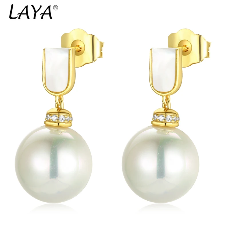 LAYA 100% 925 sterling silver 12mm white shell pearl earrings for ladies, elegant and exquisite anniversary jewelry 2024
LAYA 100% 925 sterling silver 12mm white shell pearl earrings for ladies, elegant and exquisite anniversary jewelry 2024