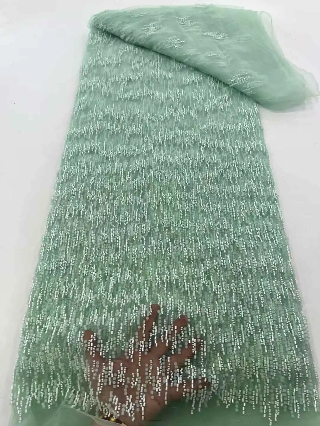 Fashion Elegant French Mesh Beads Embroidery Sequins Lace Fabric African Nigerian Beaded Lace Fabrics For Wedding Dress Women
Fashion Elegant French Mesh Beads Embroidery Sequins Lace Fabric African Nigerian Beaded Lace Fabrics For Wedding Dress Women