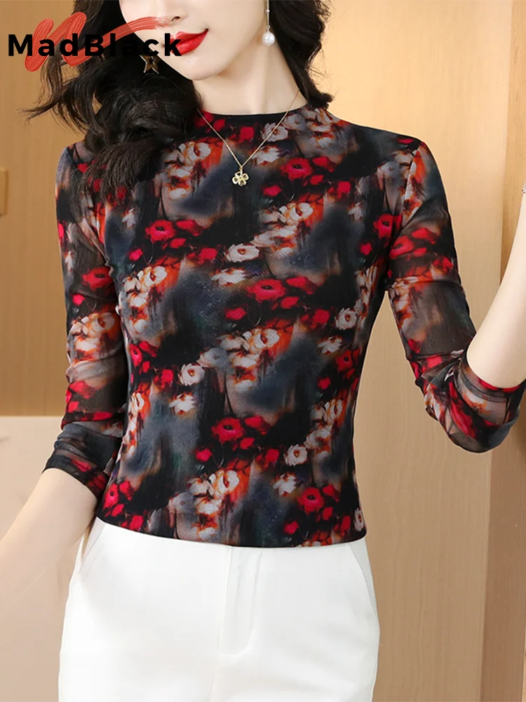 MadBlack European Clothes Tshirt Women Sexy Crew Collar Print Slim Mesh Tops Long Sleeve Elastic Tee Autumn Spring T39967JM
MadBlack European Clothes Tshirt Women Sexy Crew Collar Print Slim Mesh Tops Long Sleeve Elastic Tee Autumn Spring T39967JM