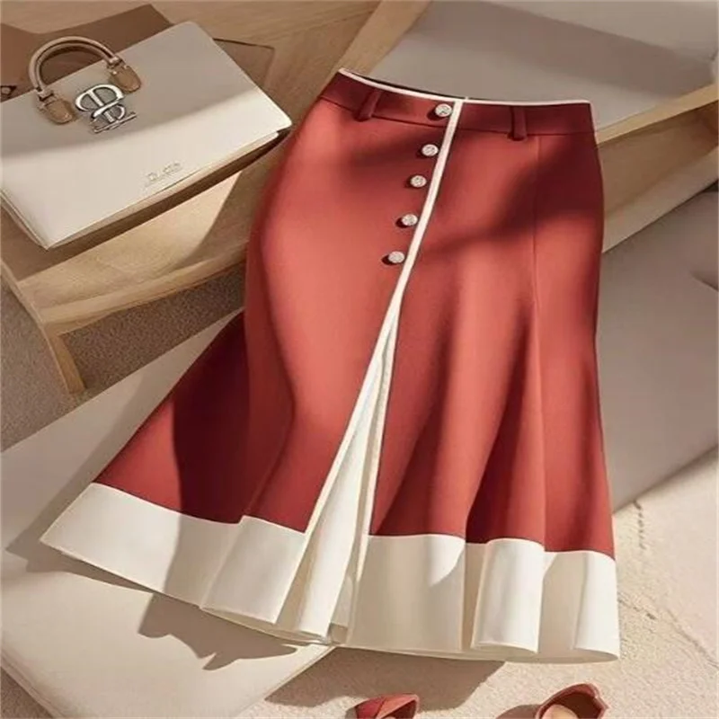 2025 Spring and Autumn Color Comparison A-Line Skirt Korean Style French Female Traveler Office Women's High Waist Midi Skirt
2025 Spring and Autumn Color Comparison A-Line Skirt Korean Style French Female Traveler Office Women's High Waist Midi Skirt