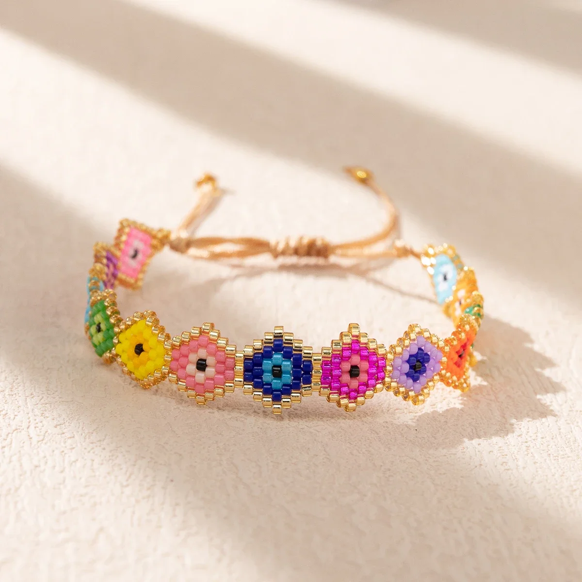 ALIYA Fashion Miyuki Rainbow Bracelet Multicolor Evil Eye Pattern Jewelry Bohemian Pulseras mujer Moda Handmade Jewellery Gift
ALIYA Fashion Miyuki Rainbow Bracelet Multicolor Evil Eye Pattern Jewelry Bohemian Pulseras mujer Moda Handmade Jewellery Gift