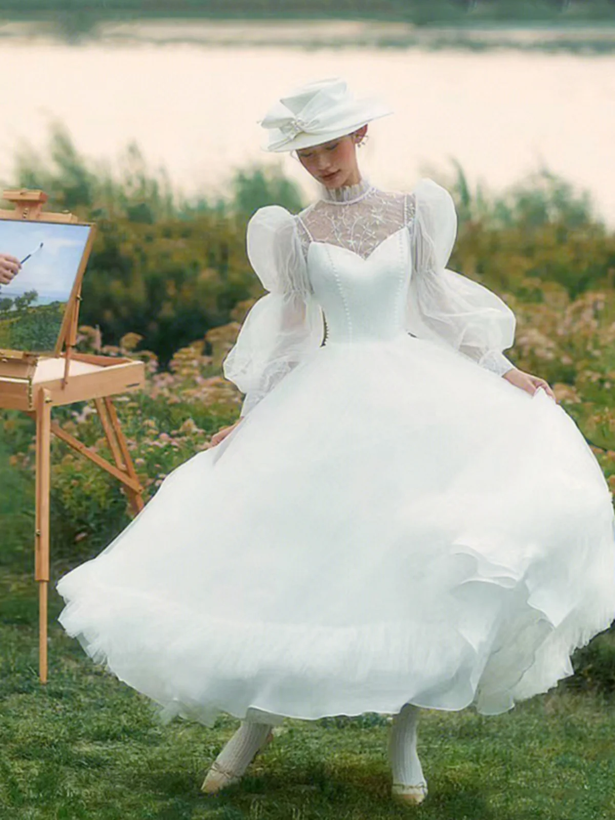 Ele Lace Outdoor Wedding Dr Princ Sle mid Waist Ball Gown Svel Embroidered Floor Length for Brides
Ele Lace Outdoor Wedding Dr Princ Sle mid Waist Ball Gown Svel Embroidered Floor Length for Brides