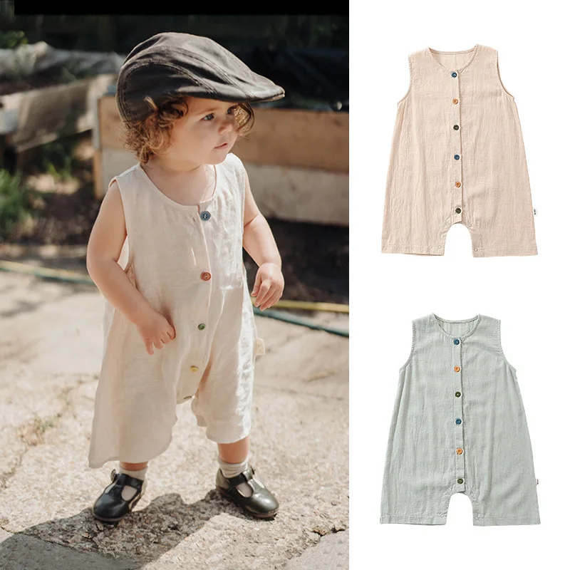 Baby Sleeveless Jumpsuit Thin Baby Clothes for Boy and Girl Breathable Pure Cotton Hoodie Crawling Clothes
Baby Sleeveless Jumpsuit Thin Baby Clothes for Boy and Girl Breathable Pure Cotton Hoodie Crawling Clothes