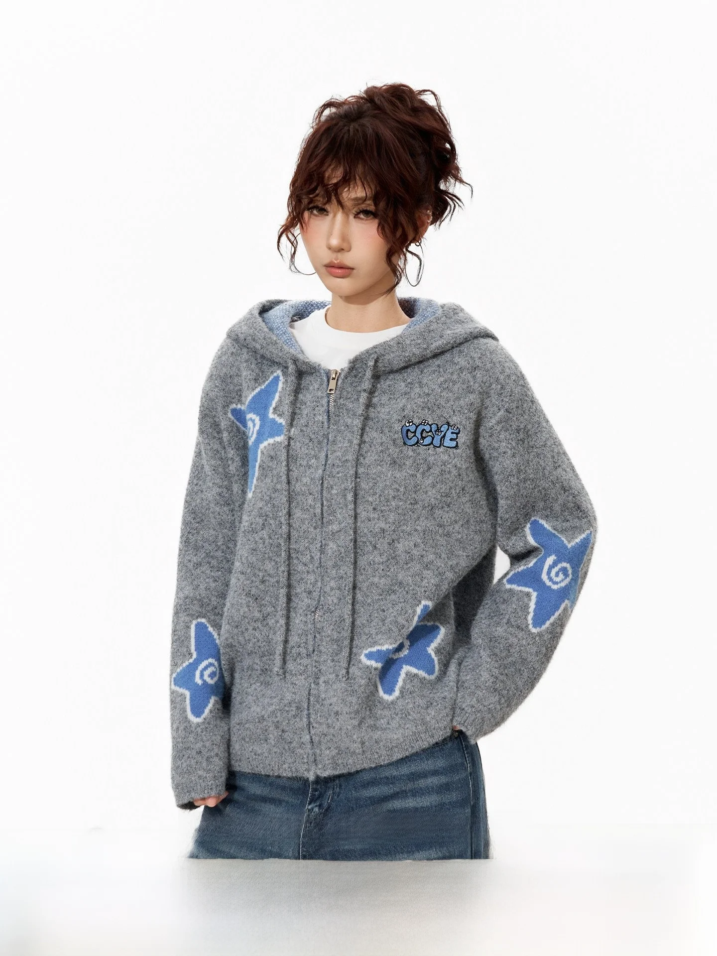 Women's Loose Fit Knitted Wool Blend Sweater with Hat Star Print Casual Style Spring Autumn Winter Fashion Outerwear Coat
Women's Loose Fit Knitted Wool Blend Sweater with Hat Star Print Casual Style Spring Autumn Winter Fashion Outerwear Coat