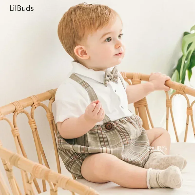 2025 Romper Infant Toddler Boys Girl Plaid Overall Short Sleeve Infant Top and Bottom Clothes Set Summer Spanish Boy Clothes
2025 Romper Infant Toddler Boys Girl Plaid Overall Short Sleeve Infant Top and Bottom Clothes Set Summer Spanish Boy Clothes