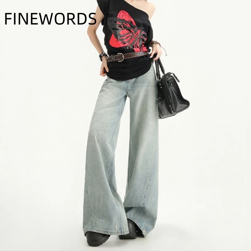 FINEWORDS Vintage High Waist Jeans Women Streetwear Wide Leg Baggy Light Blue Jeans Korean Loose Casual Easymatch Denim Pants
FINEWORDS Vintage High Waist Jeans Women Streetwear Wide Leg Baggy Light Blue Jeans Korean Loose Casual Easymatch Denim Pants